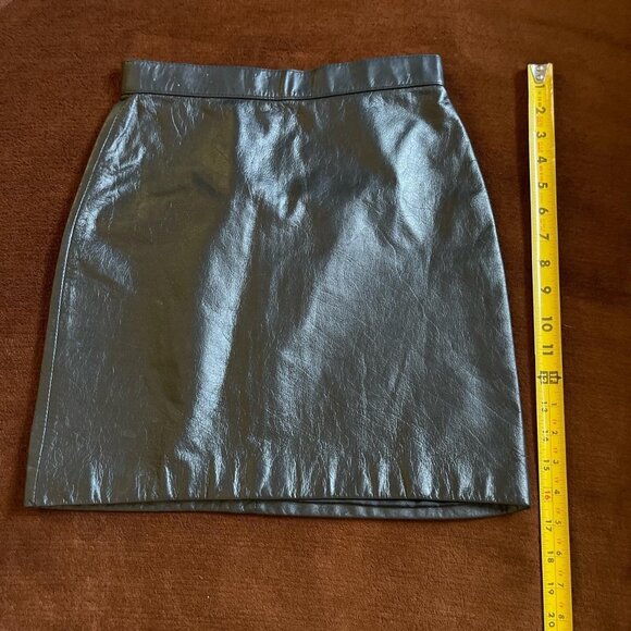 Misses Vintage Leather Mini skirt size 5/6 retro party feminine biker - Picture 2 of 6